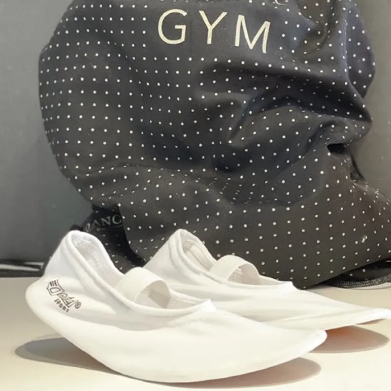 Anniel hvide gymnastiksko i stretch stof