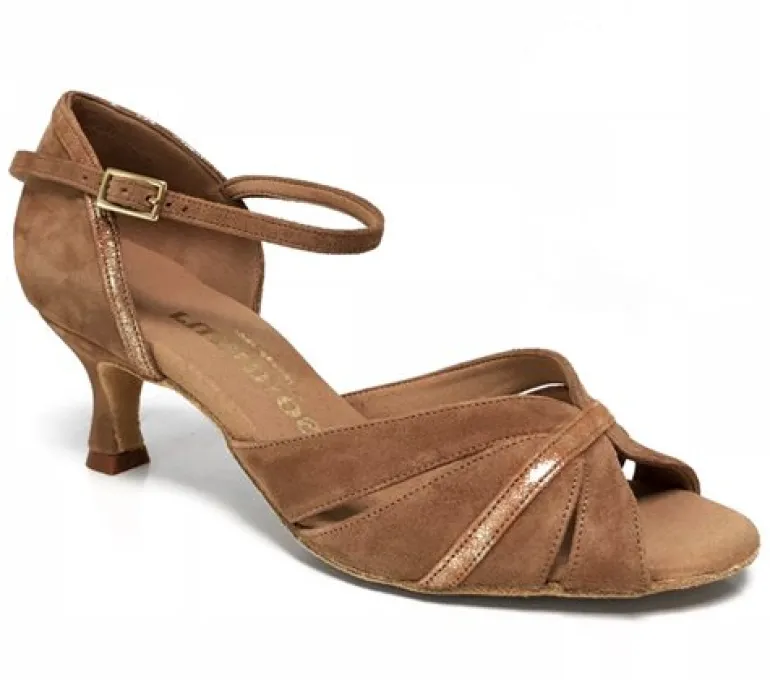 Beige ruskinds dansesko 5 cm hæl Rummos