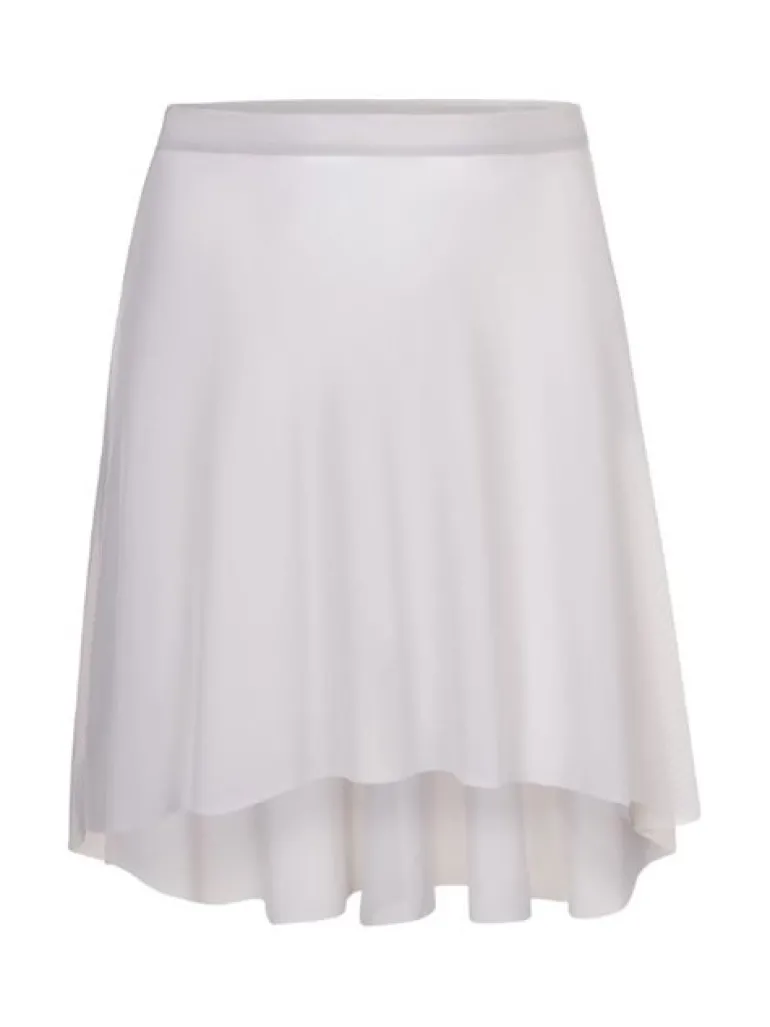 Beigefarvet pull on mesh skørt fra Mara Dancewear
