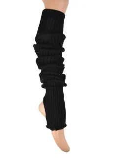 Benvarmere rib strik sort 85 cm Seré