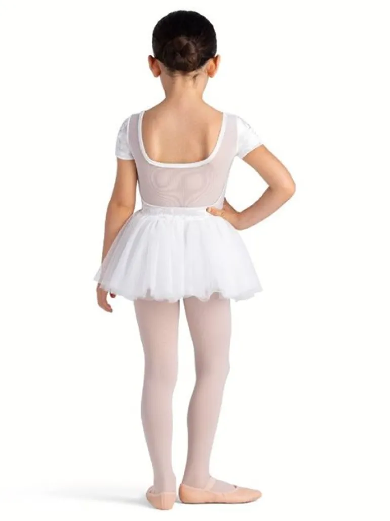 Bloch hvidt tutu med korte ærmer og velour