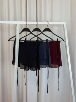 Bloch sort kort chiffon slå om skirt