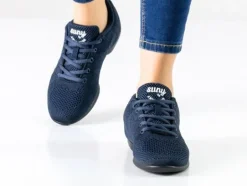 Blåsorte sneaker åndbar strik til damer - Suny
