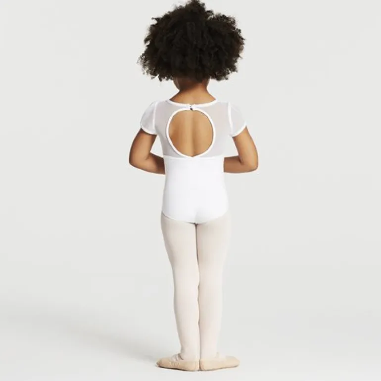Capezio hvid dragt med puf ærmer til piger