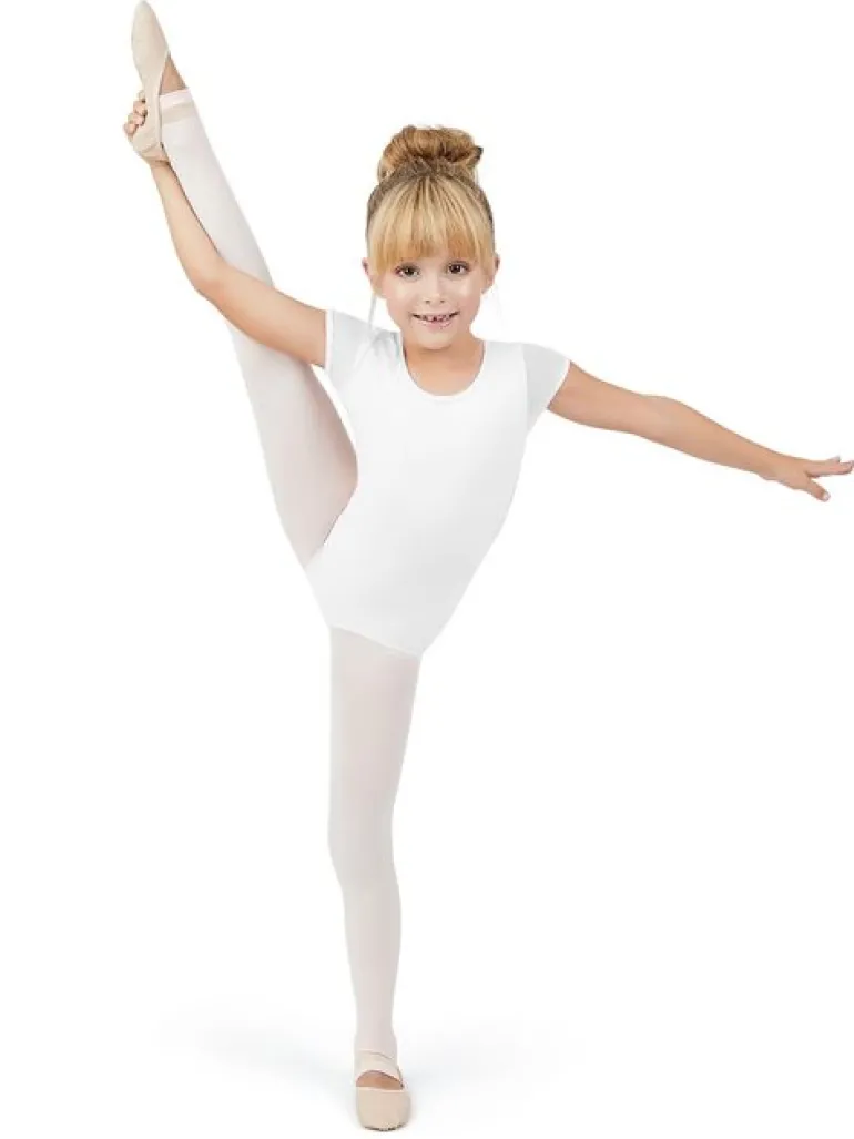 Capezio hvid dragt med puf ærmer til piger