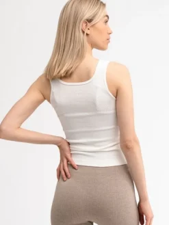 Drop of mindfulness hvid seamless rib top