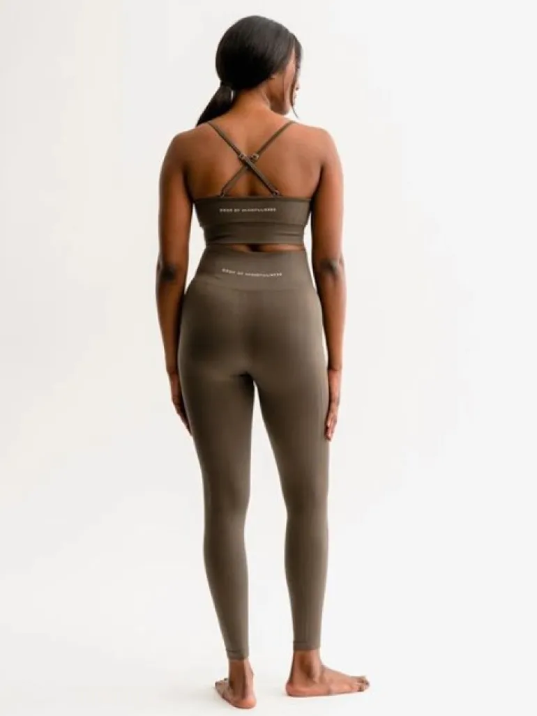 Drop of mindfulness olivengrønne seamless leggings
