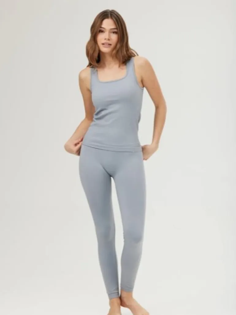 Drop of mindfulness svag lyseblå seamless rib top