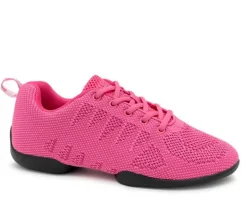 Fuschia farvet dansesneaker i åndbar strik til damer - Suny
