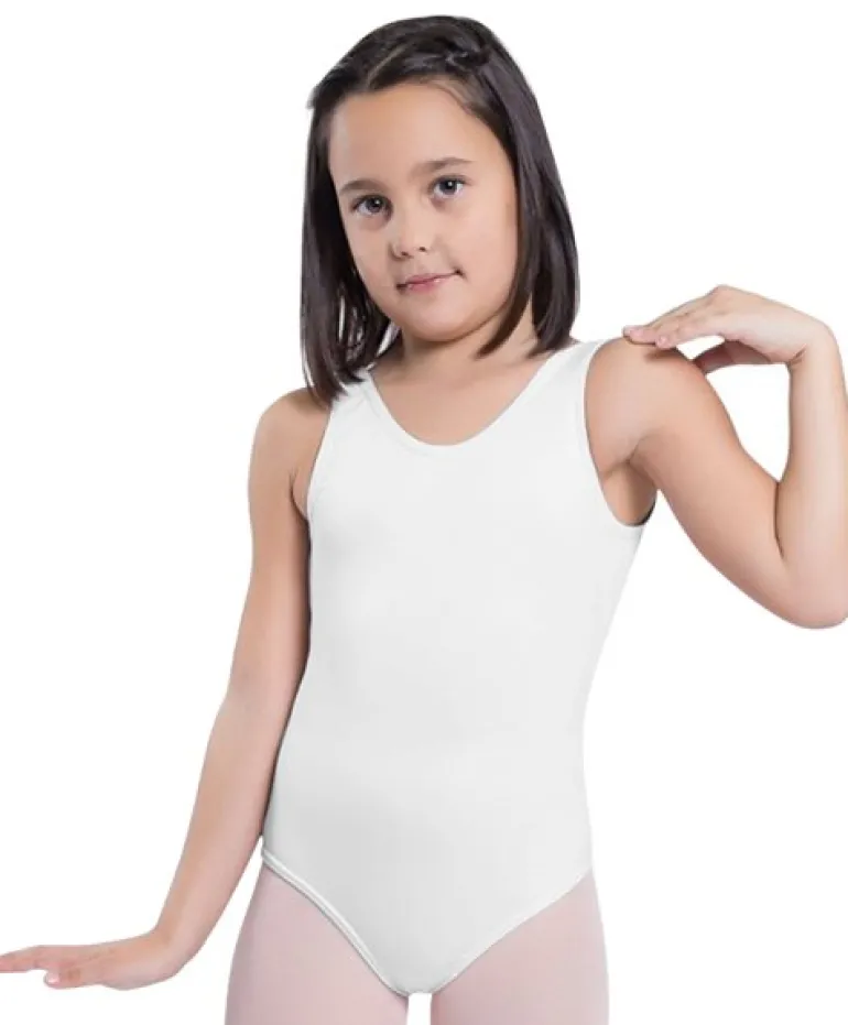 Hvid dragt pige u.ærmer ballet/gymnastik