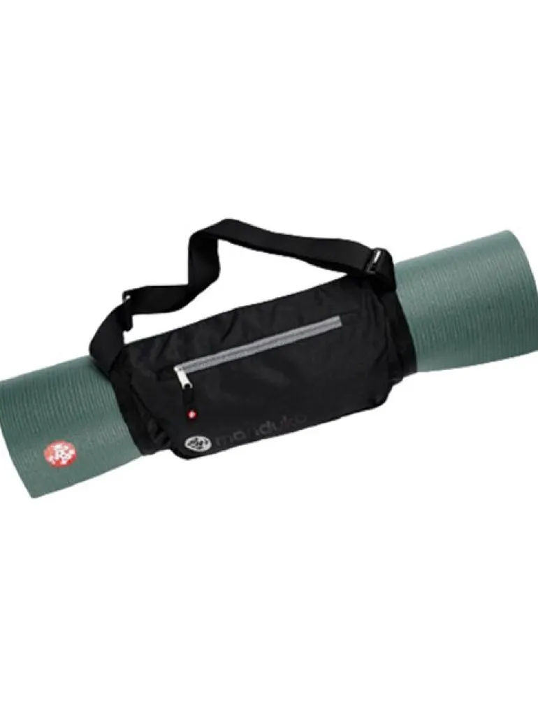 Manduka sort bærestrop med lomme