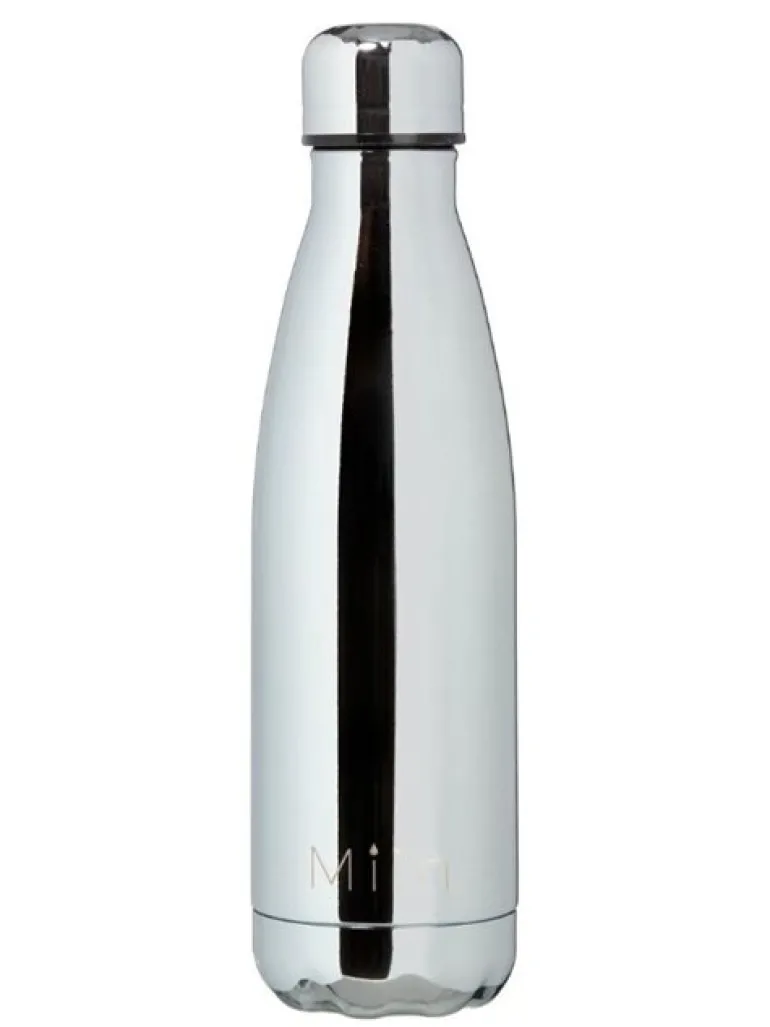 Miin drikkeflaske 500ml - blank sølv look