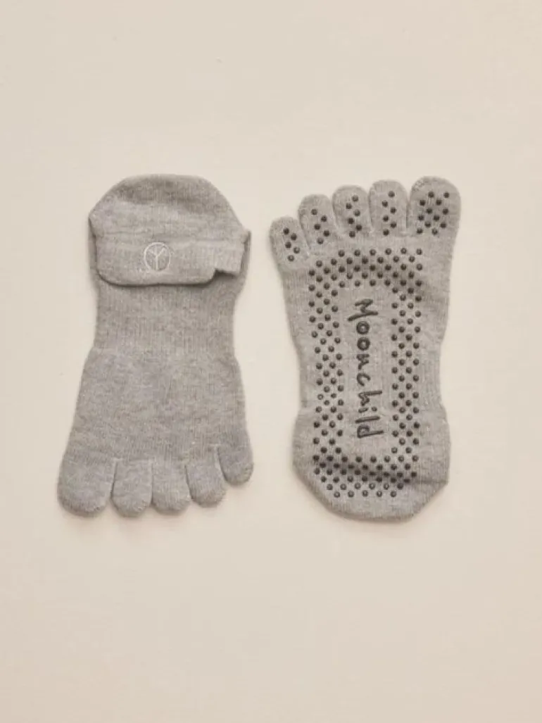 Moonchild grå toe socks til yoga