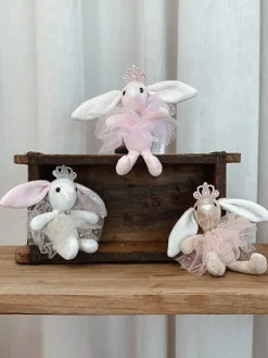Sød balletkanin nøglering i hvid