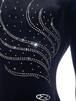 Sort velour gymnastikdragt piger The zone