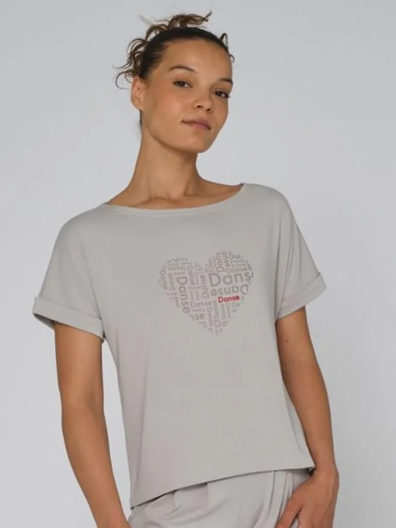 Tempsdanse lys viscose t-shirt til dans med logo