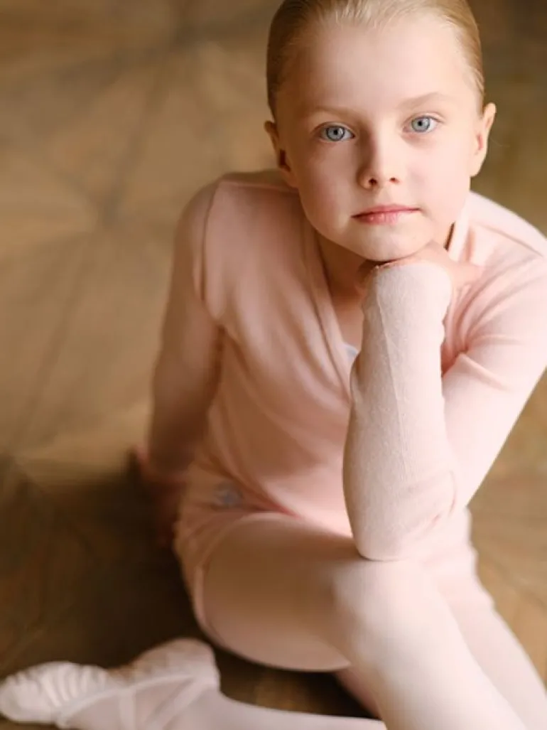 Wearmoi rosa slå om overdel børn ballet/gymnastik