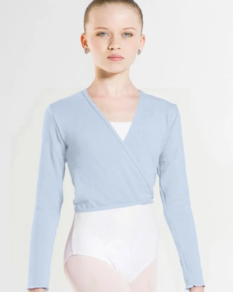 Wearmoi lyseblå slå om overdel børn ballet/gymnastik
